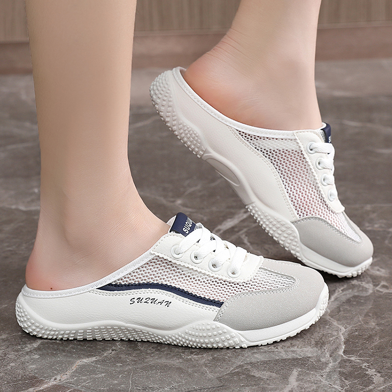 Women Shoes Mules - Summer Women Half Slippers, Hollow Mesh