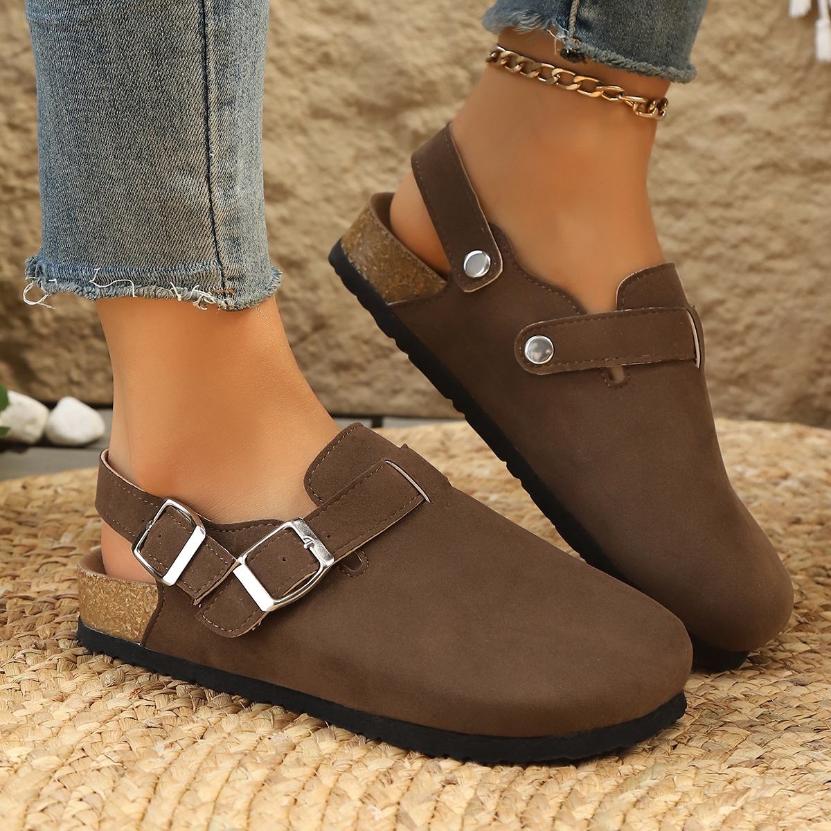 Women'S Shoes With Arch Support - Litfun Suede Women's Clogs with Adjustable