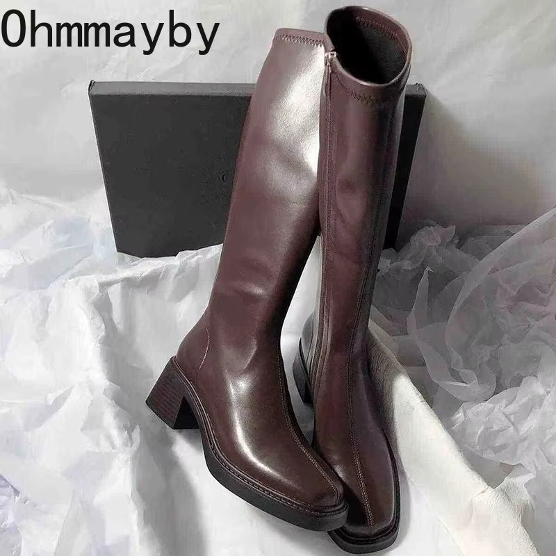 Knee High Boots Women - Vintage Thick Heel Women Knee High