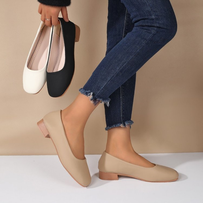 Shoes Women Pumps - Soft Leather Round Toe Slip-On Shoes