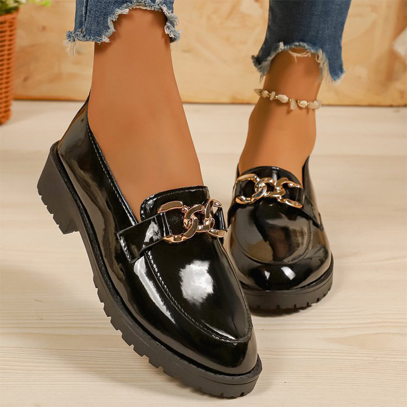 Women'S Shoes Loafers Black - Black Patent Leather Loafers for Elegant