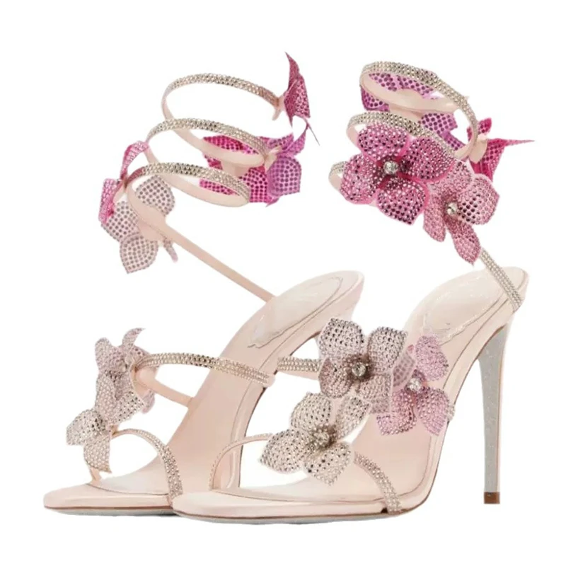 Women'S Shoes Quality - Eilyken Sexy CRYSTAL Flower Thin High