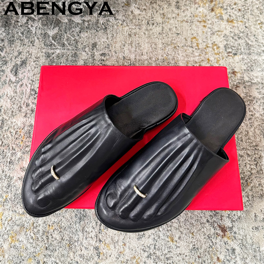 Women'S Shoes Loafers Black - Black Real Leather Wrap Toe loafers
