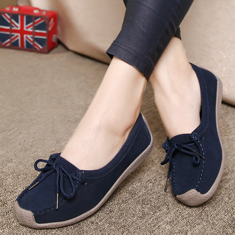 Women'S Shoes Loafers Black - High Quality Genuine Leather Women Flats