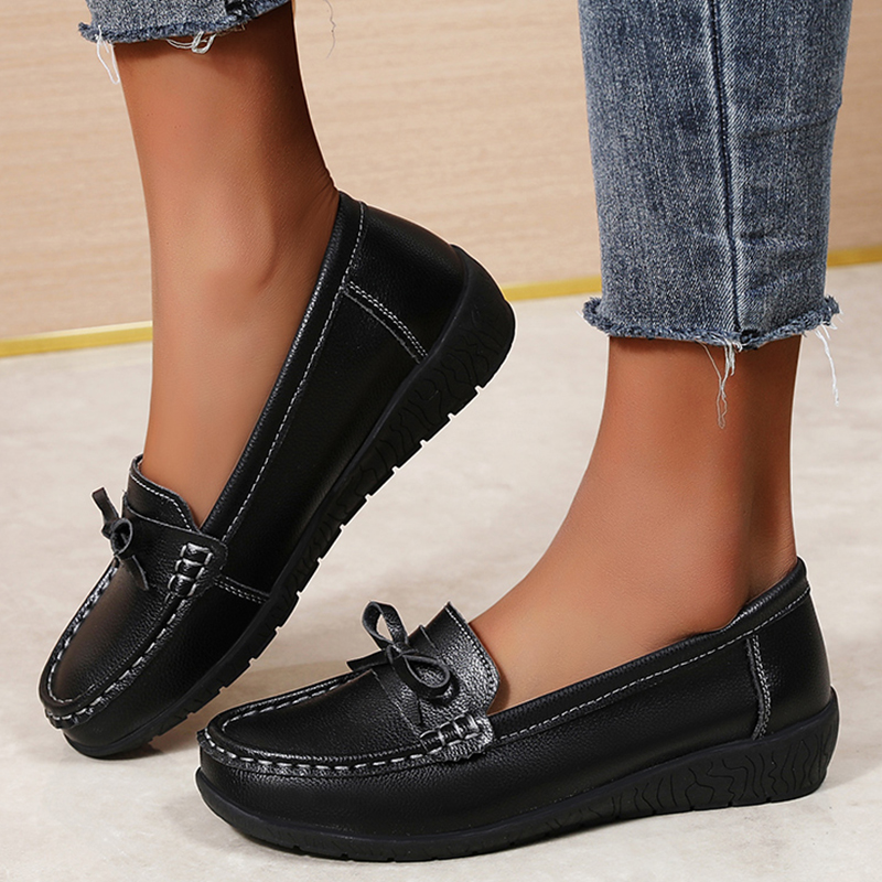 Genuine Leather Women Flats Fa - مراجعة Women'S Shoes Loafers Black وسعره