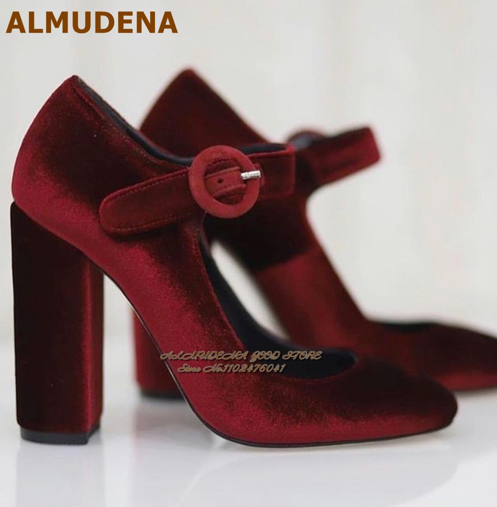 ALMUDENA Burgundy Grey Velvet  - مراجعة Women'S Shoes Burgundy وسعره