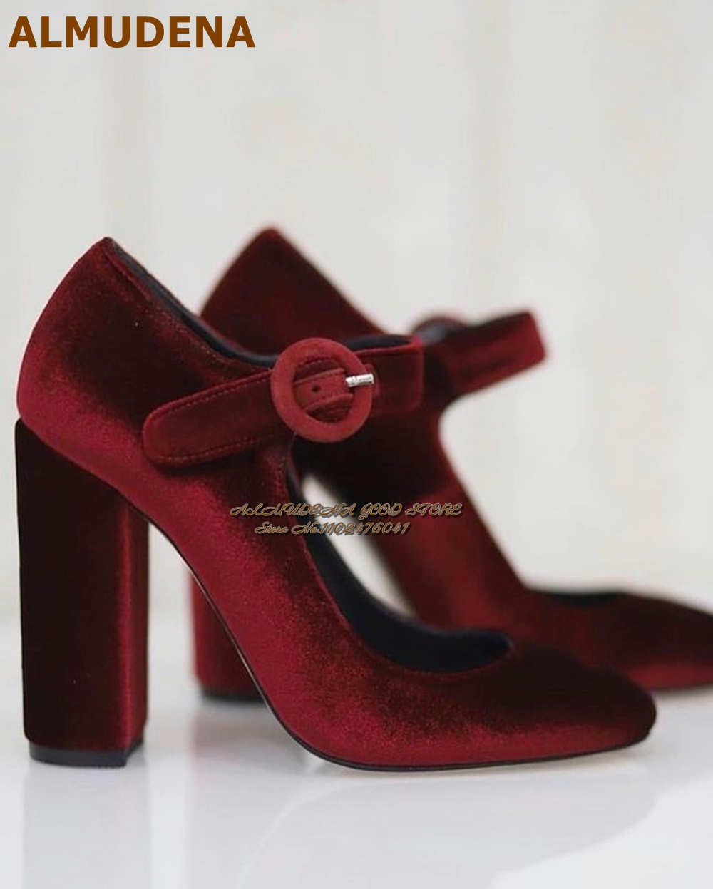 ALMUDENA Burgundy Grey Velvet  - مراجعة Women'S Shoes Burgundy وسعره