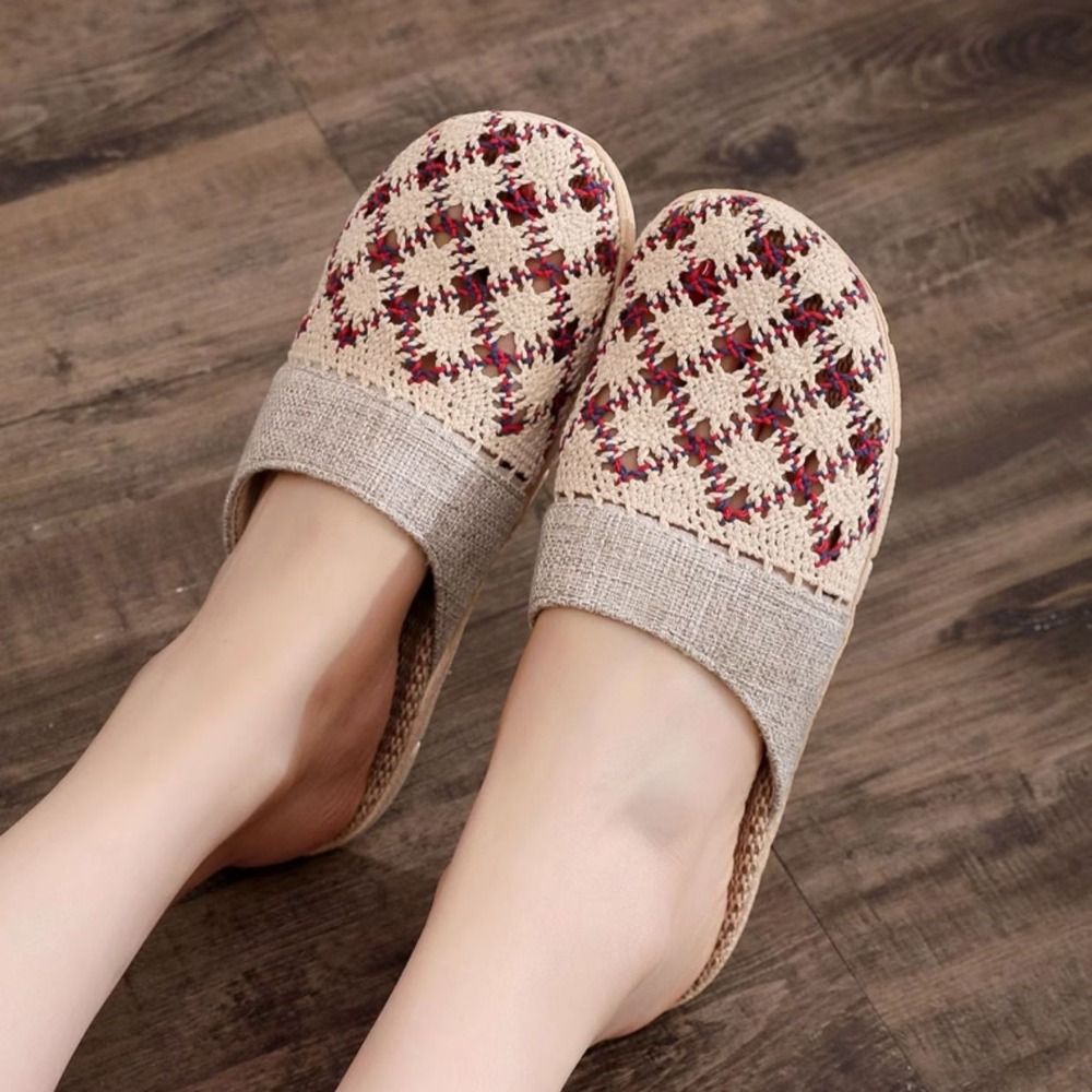 Fashion Hollow Out Flax Slippe - مراجعة Women'S Shoes Non Slip وسعره