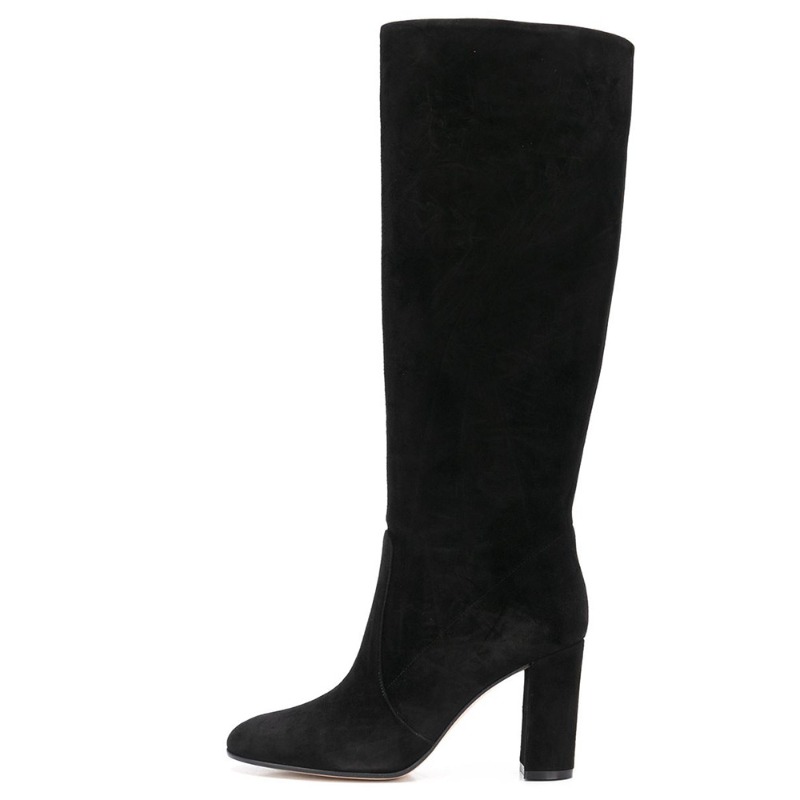 Retro Chunky Heel Long-leg Boo - مراجعة Knee High Boots Women وسعره