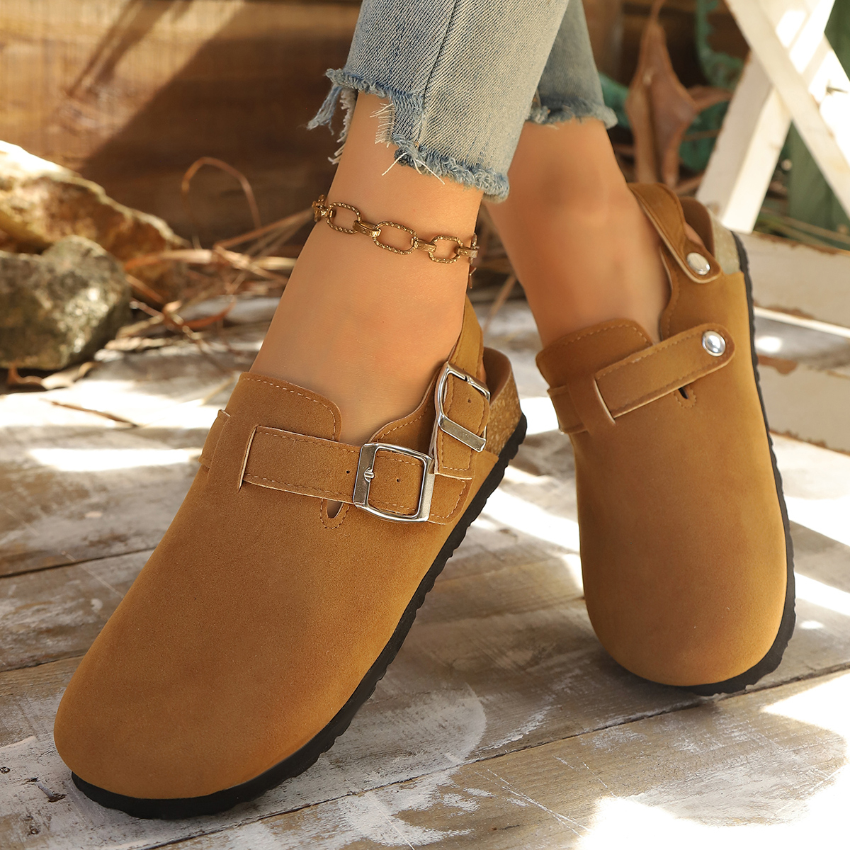 Litfun Suede Women's Clogs wit - مراجعة Women'S Shoes With Arch Support وسعره