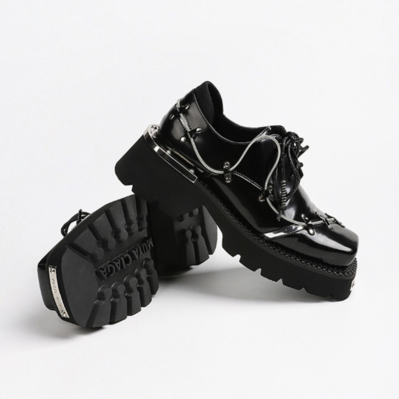 Luxury Metal Chain Decoration  - مراجعة Women'S Shoes Loafers Black وسعره