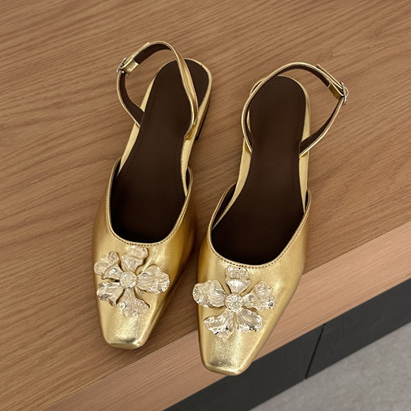 Aneikeh Golden Fashion Flower  - مراجعة Women Shoes Mules وسعره