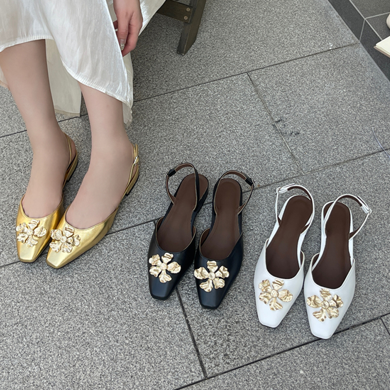 Aneikeh Golden Fashion Flower  - مراجعة Women Shoes Mules وسعره