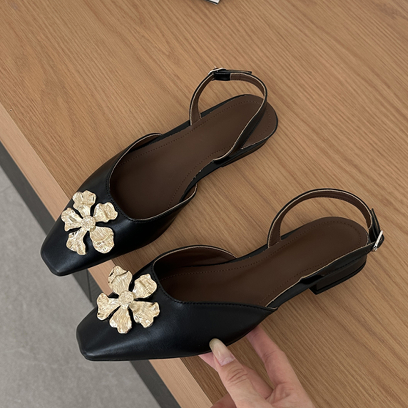 Aneikeh Golden Fashion Flower  - مراجعة Women Shoes Mules وسعره