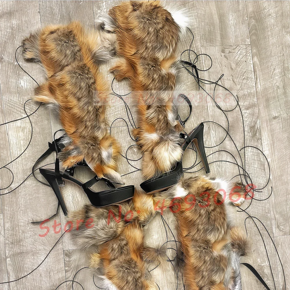 Real Fur Wrap Cross Tied Platf - مراجعة Women'S Shoes Quality وسعره