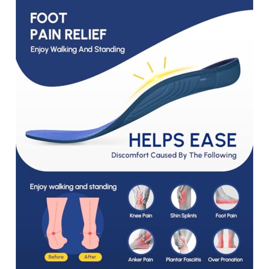 Plantar Fasciitis Insoles for  - مراجعة Women'S Shoes High Arch Support وسعره