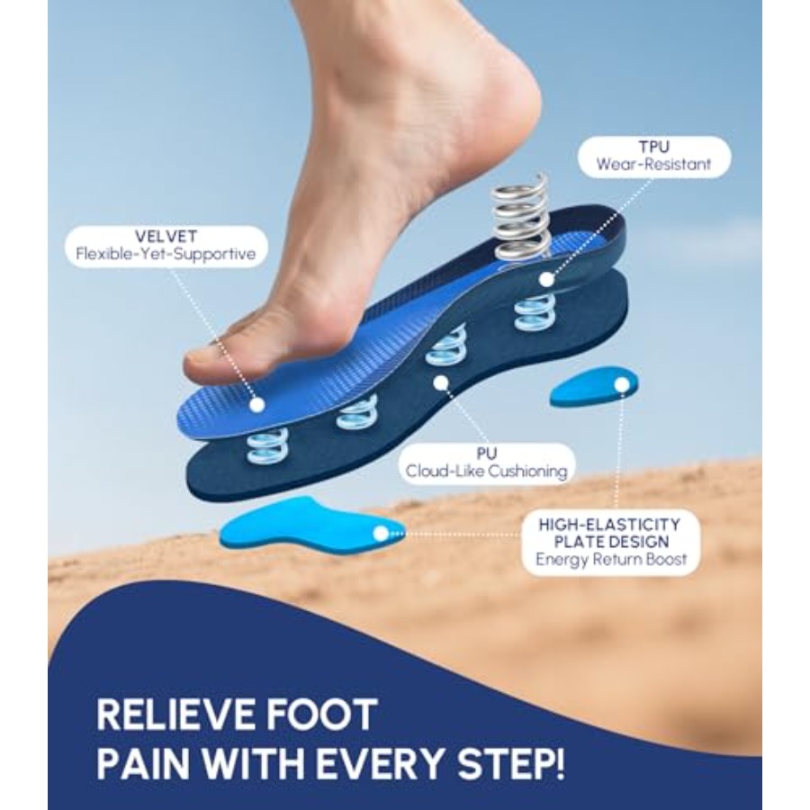 Plantar Fasciitis Insoles for  - مراجعة Women'S Shoes High Arch Support وسعره
