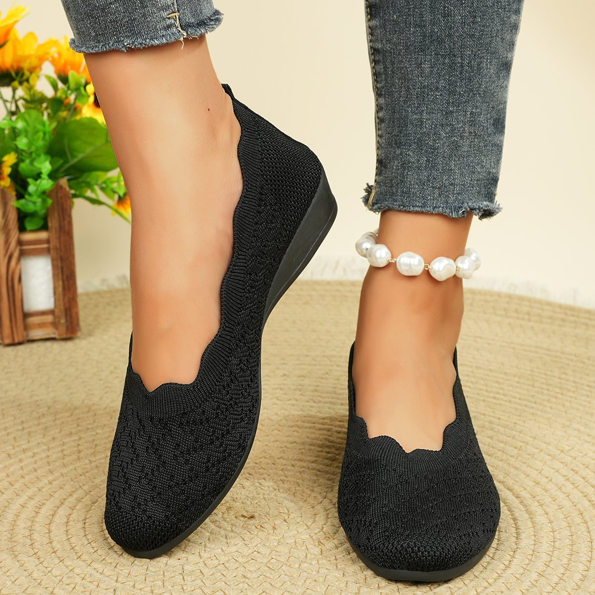 Women's Breathable Knit Flats  - مراجعة Shoes Women Pumps وسعره