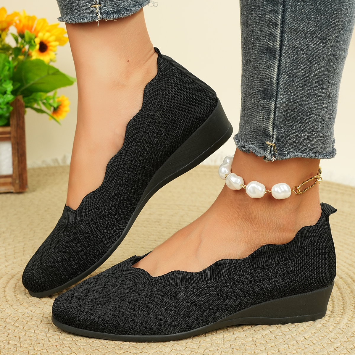 Women's Breathable Knit Flats  - مراجعة Shoes Women Pumps وسعره