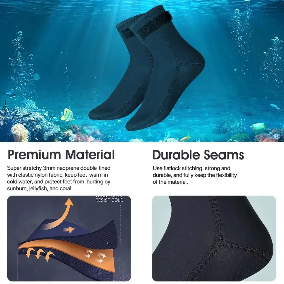Neoprene Diving Socks 3mm Wets - مراجعة Women'S Shoes Neuropathy وسعره