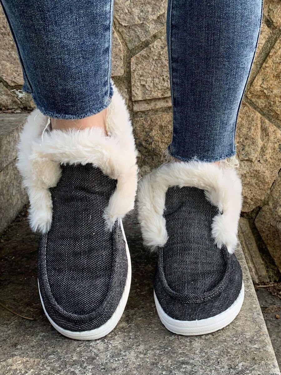 Womens Winter Black Faux Fur S - مراجعة Women'S Shoes Loafers Black وسعره