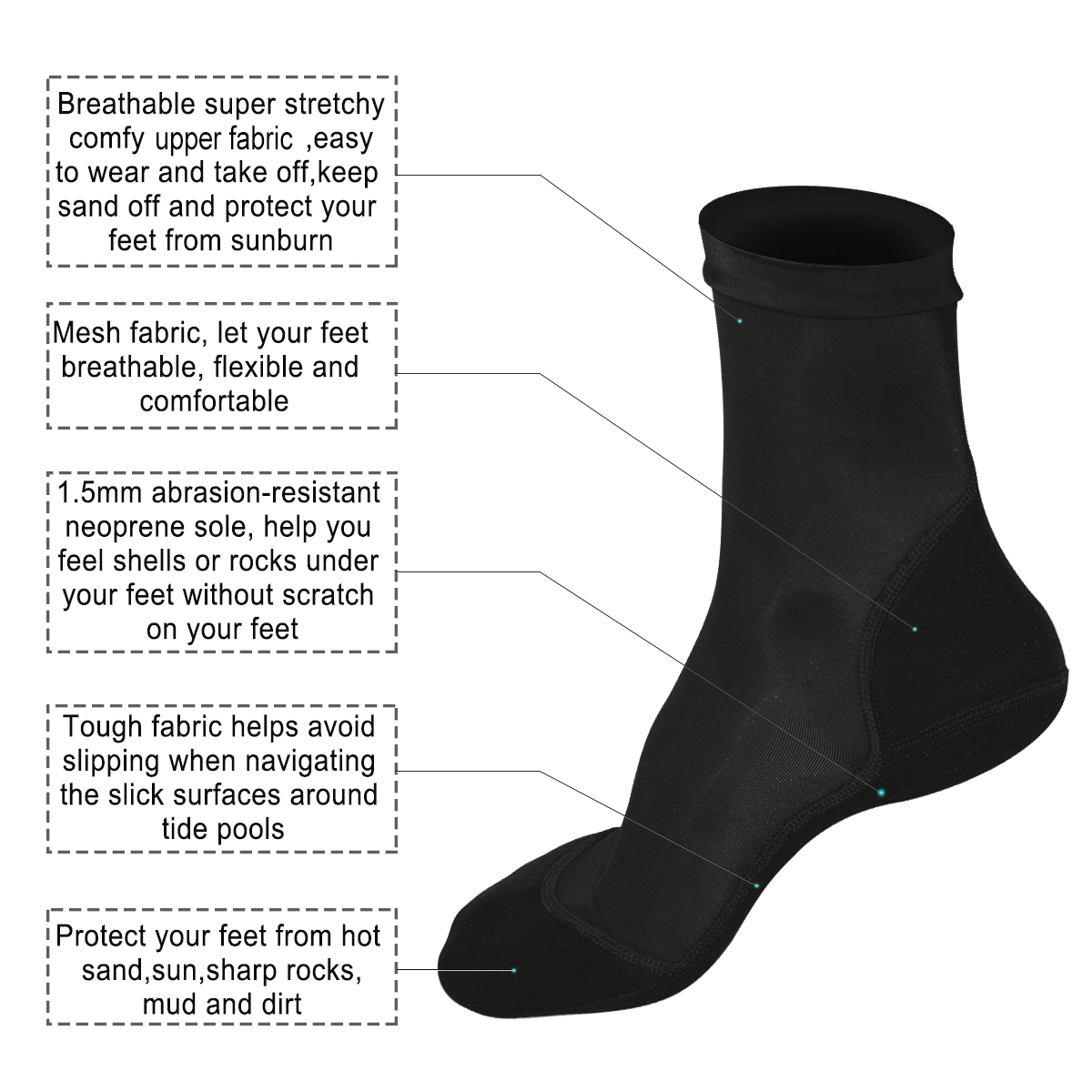 Neoprene Fin Socks for Sand Be - مراجعة Women'S Shoes Neuropathy وسعره