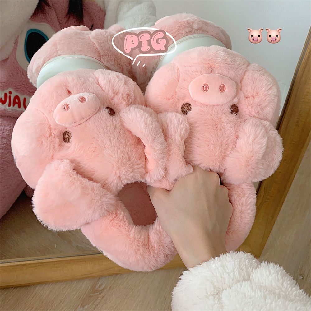 Feerldi Pink fluffy pig slippe - مراجعة Women'S Shoes For Fall وسعره