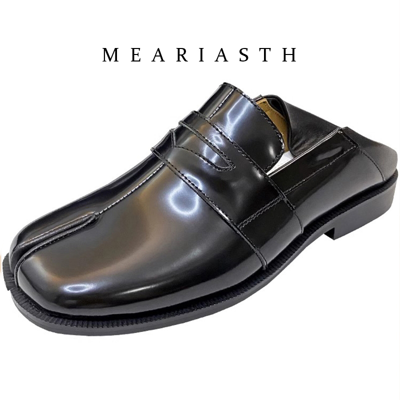 black Tabi Shoes Split Toe Pat - مراجعة Women'S Shoes Loafers Black وسعره
