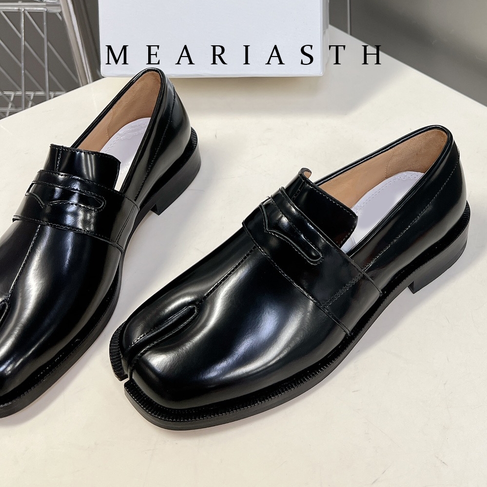 black Tabi Shoes Split Toe Pat - مراجعة Women'S Shoes Loafers Black وسعره