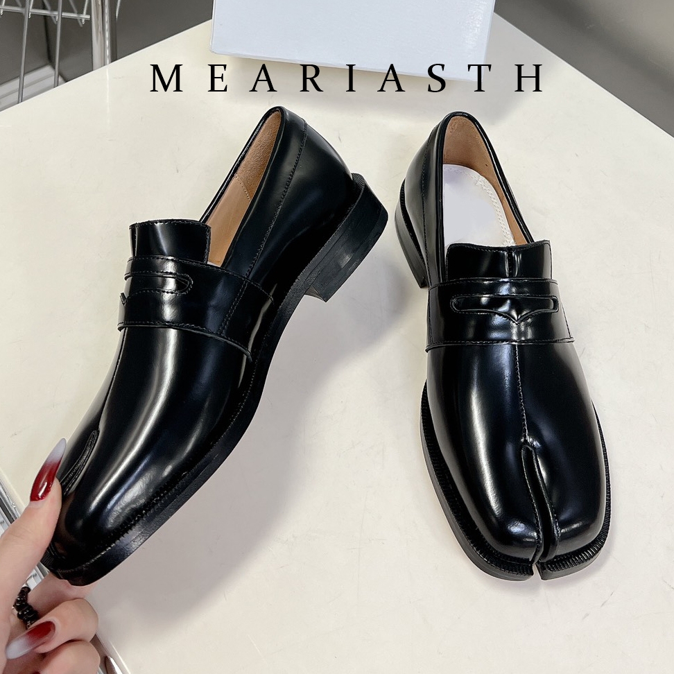 black Tabi Shoes Split Toe Pat - مراجعة Women'S Shoes Loafers Black وسعره