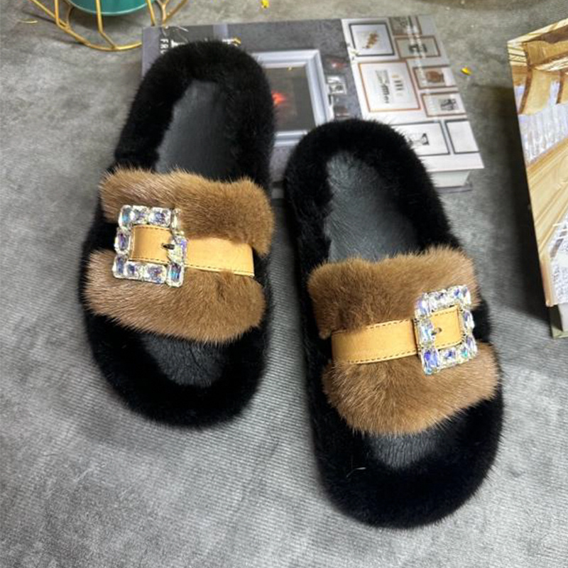 Mink Fur Slippers Women's Real - مراجعة Women Shoes Mules وسعره