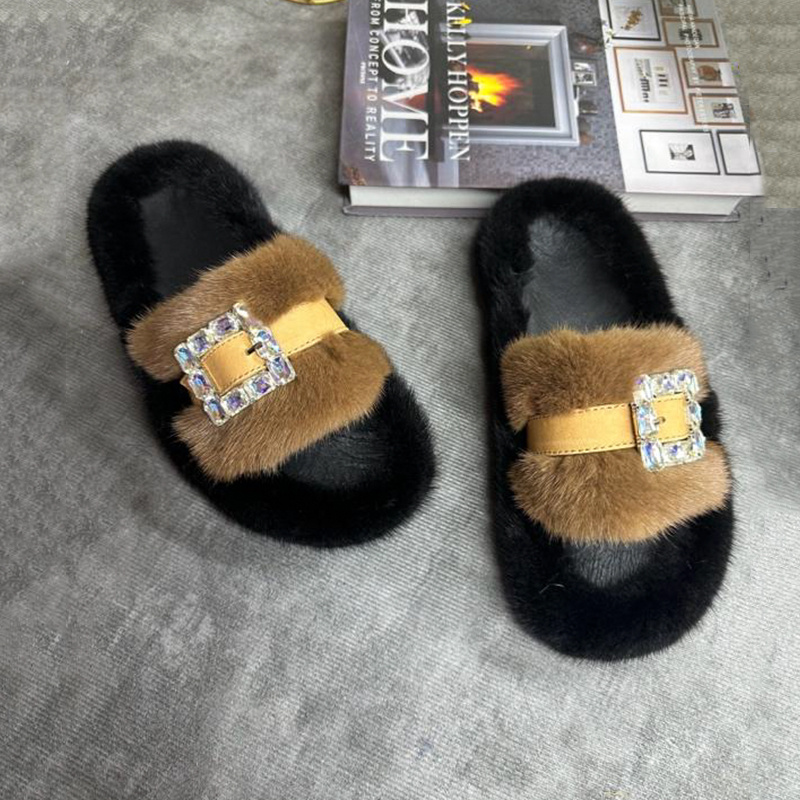 Mink Fur Slippers Women's Real - مراجعة Women Shoes Mules وسعره