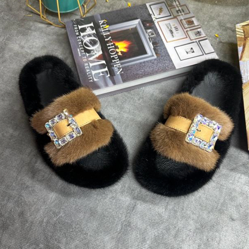 Mink Fur Slippers Women's Real - مراجعة Women Shoes Mules وسعره