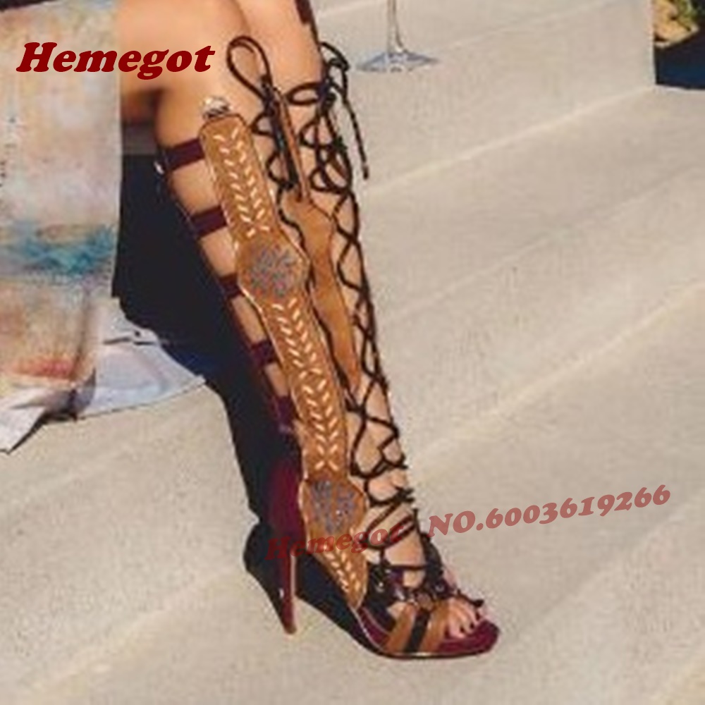Bohemian Embroidered Gladiator - مراجعة Knee High Boots Women وسعره