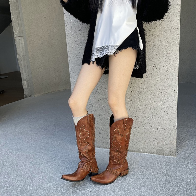 Autumn Winter Belt Buckle Rive - مراجعة Knee High Boots Women وسعره