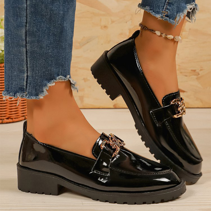 Black Patent Leather Loafers f - مراجعة Women'S Shoes Loafers Black وسعره