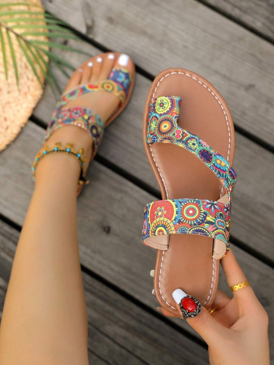 Womens Bohemian Retro Colorful - مراجعة Thong Flat Sandal وسعره