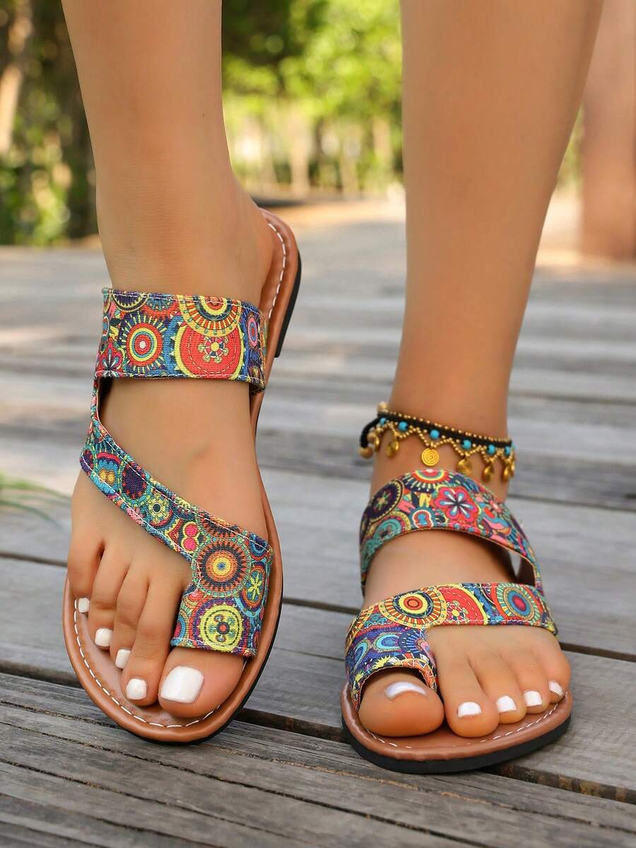 Womens Bohemian Retro Colorful - مراجعة Thong Flat Sandal وسعره