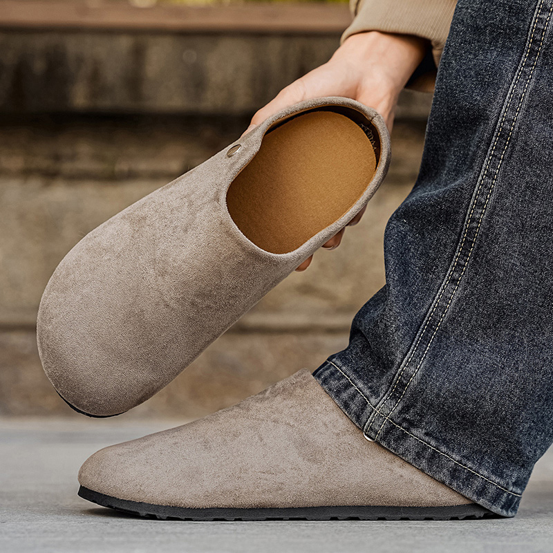 Men Suede Leather Slippers Mul - مراجعة Women'S Shoes With Arch Support وسعره