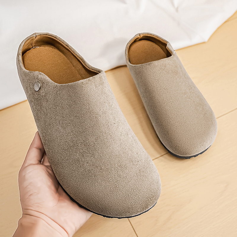 Men Suede Leather Slippers Mul - مراجعة Women'S Shoes With Arch Support وسعره