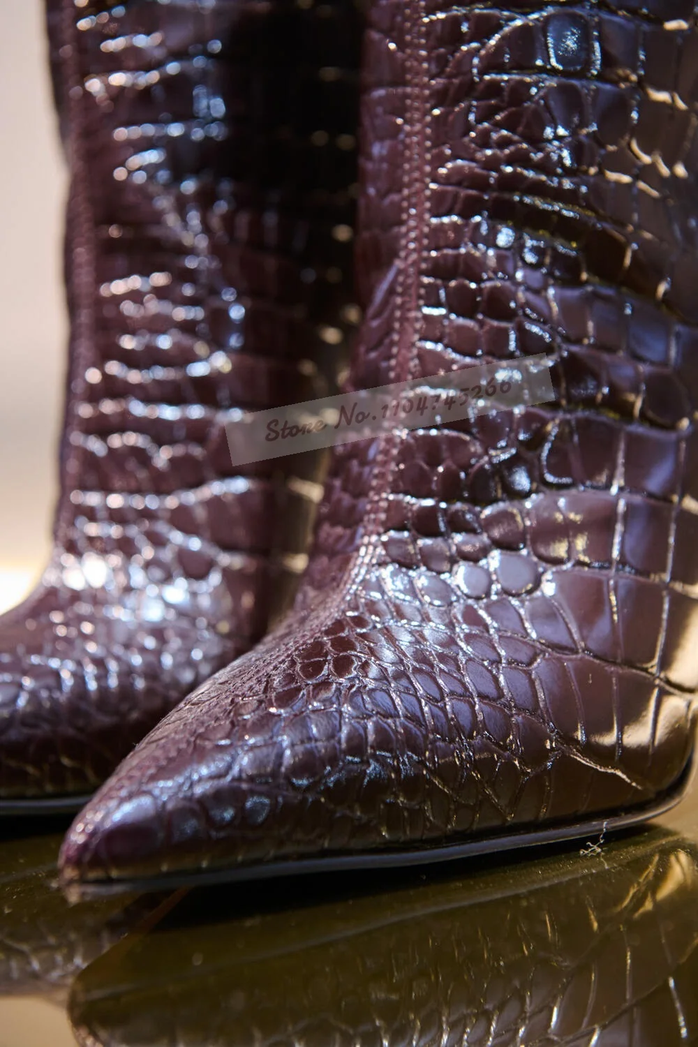 Burgundy Crocodile Thin High H - مراجعة Women'S Shoes Burgundy وسعره