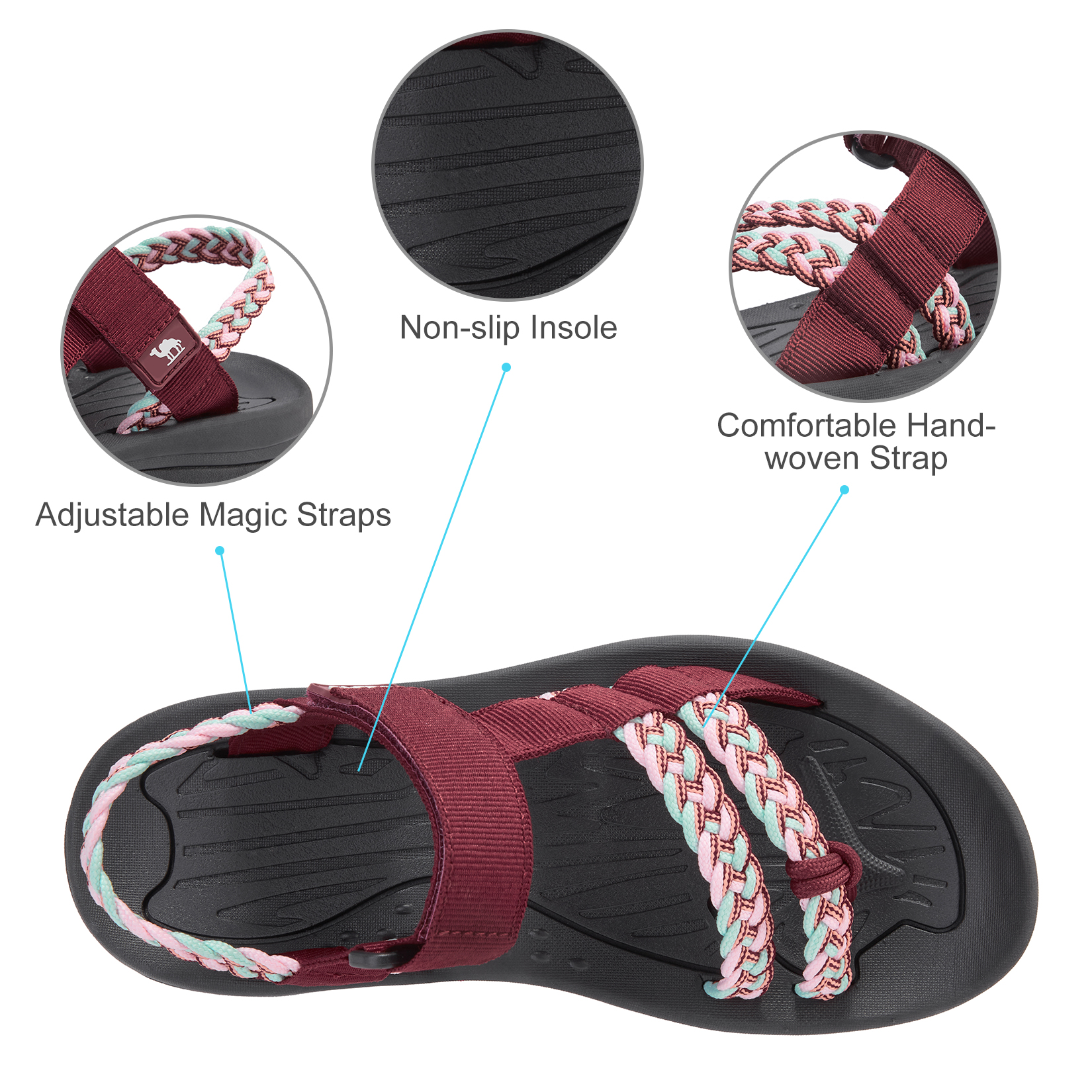 GOLDEN CAMEL Hiking Sandals fo - مراجعة Women'S Shoes With Arch Support وسعره