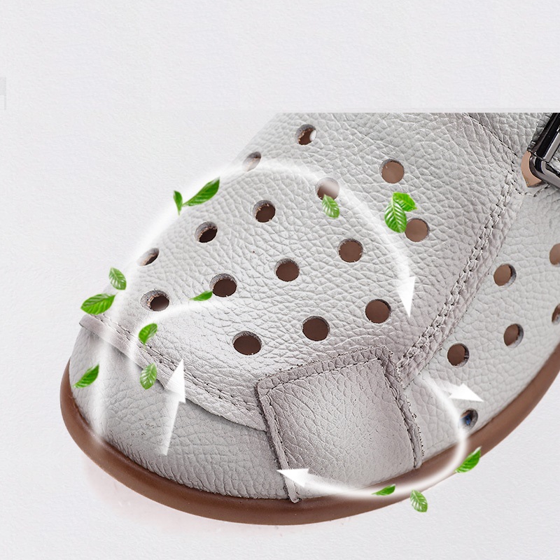 New Cow leather low heel sanda - مراجعة Women Shoes Mules وسعره