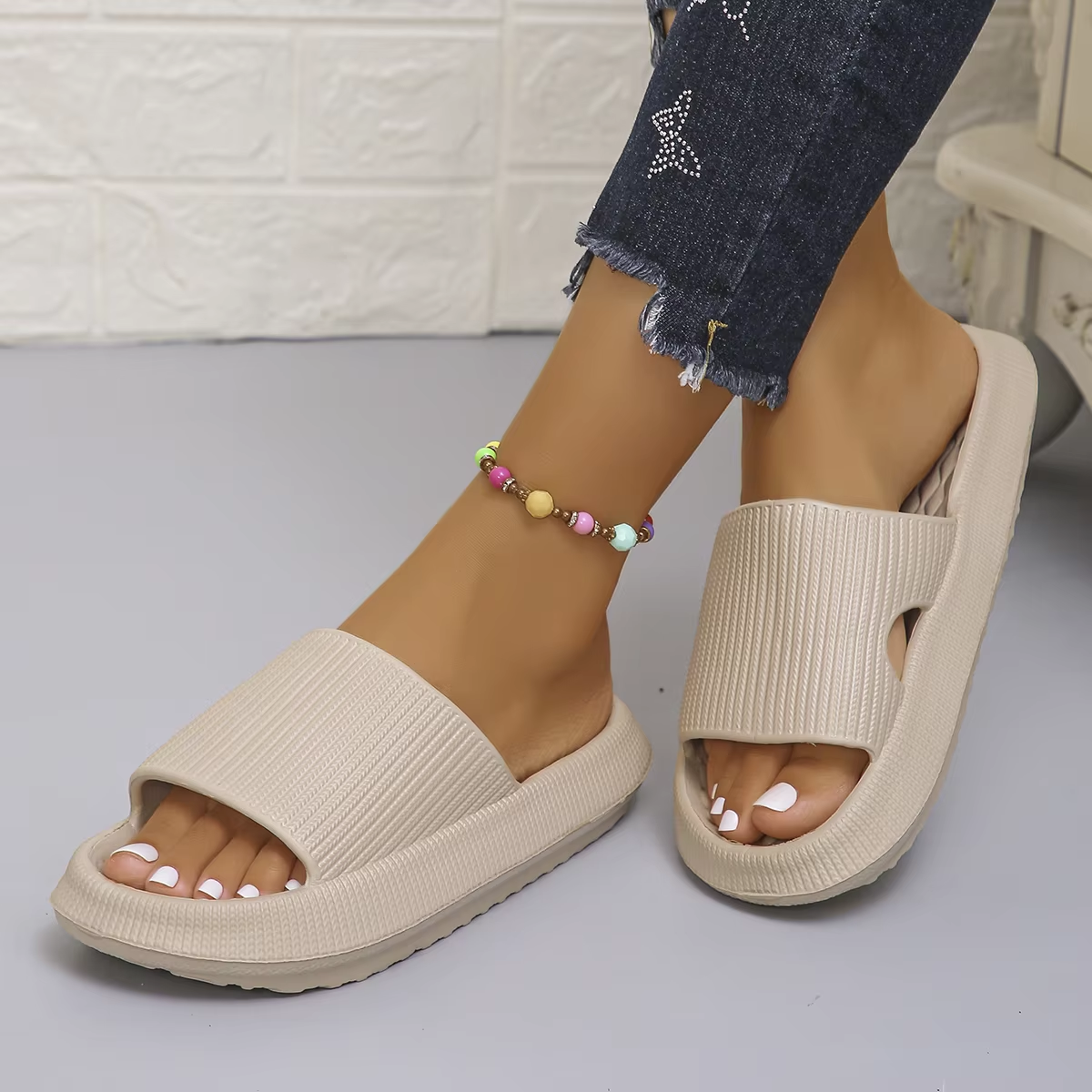 Thick Bottom Cloud Slippers Wo - مراجعة Women'S Shoes Non Slip وسعره