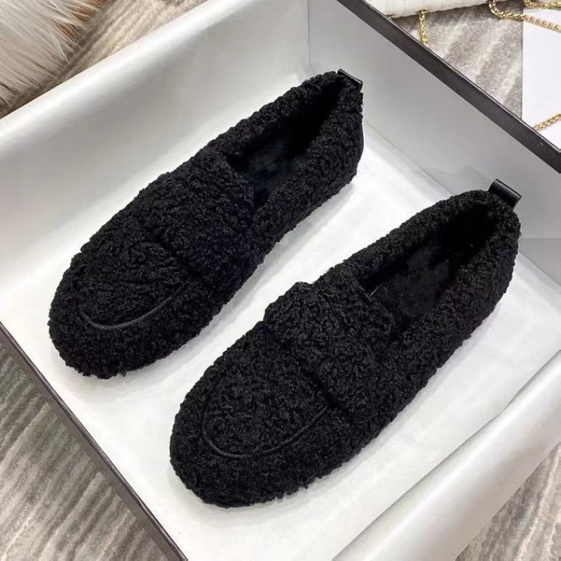 Women's Thick Sole Furry Shoes - مراجعة Women'S Shoes Loafers Black وسعره