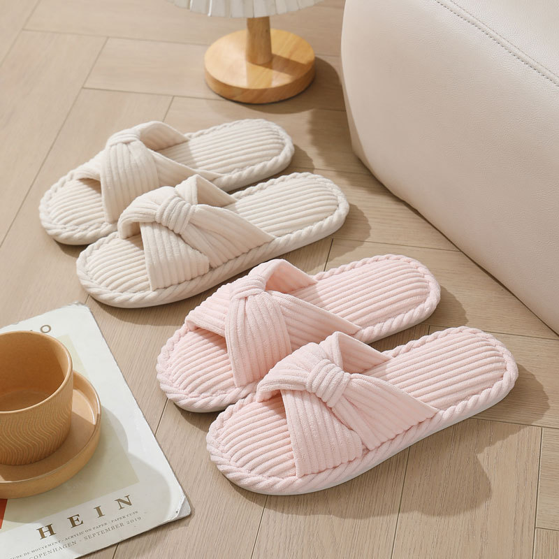 Corduroy Cross Strap Home Slip - مراجعة Women'S Shoes For Fall وسعره