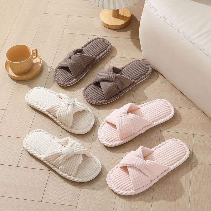 Corduroy Cross Strap Home Slip - مراجعة Women'S Shoes For Fall وسعره