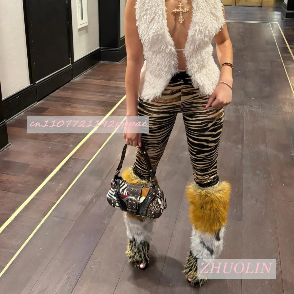 Summer Retro Plush Open Toe Sa - مراجعة Knee High Boots Women وسعره