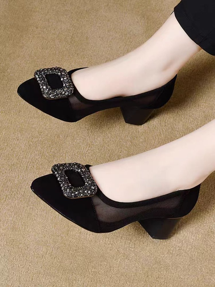 Elegant Pointed Toe Mesh Block - مراجعة Shoes Women Pumps وسعره
