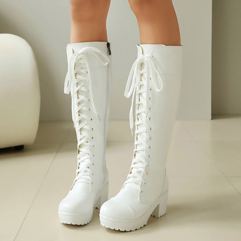Womens Knee High Lace Up Comba - مراجعة Women'S Shoes For Fall وسعره
